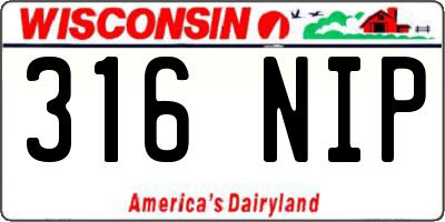 WI license plate 316NIP