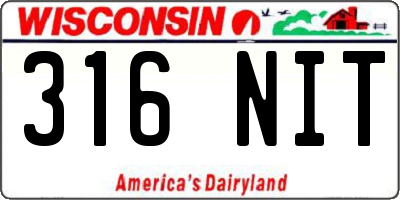 WI license plate 316NIT