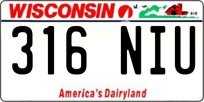 WI license plate 316NIU