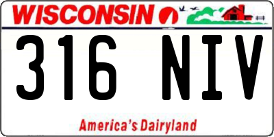 WI license plate 316NIV