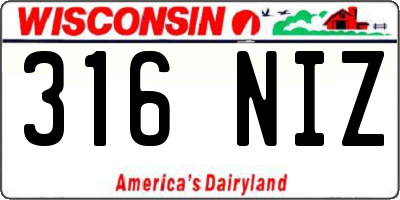 WI license plate 316NIZ