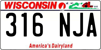 WI license plate 316NJA