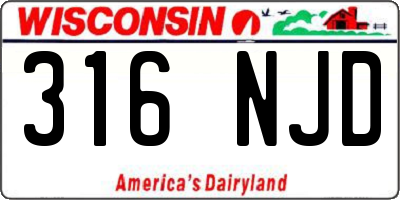 WI license plate 316NJD