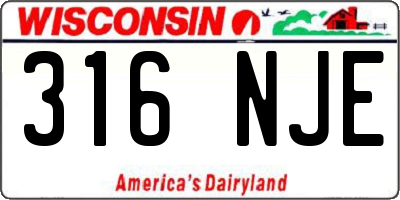 WI license plate 316NJE