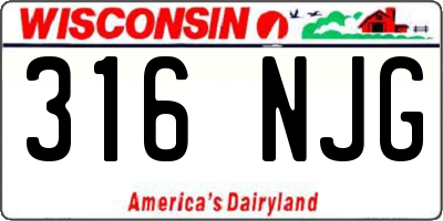 WI license plate 316NJG