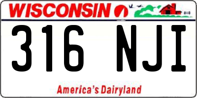 WI license plate 316NJI