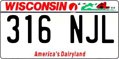 WI license plate 316NJL