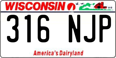 WI license plate 316NJP