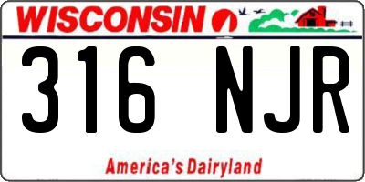 WI license plate 316NJR