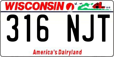 WI license plate 316NJT