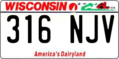 WI license plate 316NJV