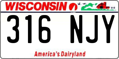 WI license plate 316NJY