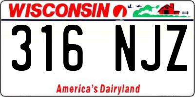 WI license plate 316NJZ