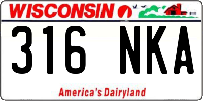 WI license plate 316NKA