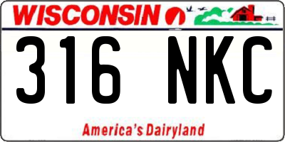 WI license plate 316NKC