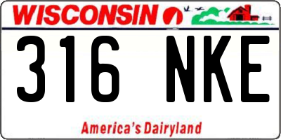 WI license plate 316NKE