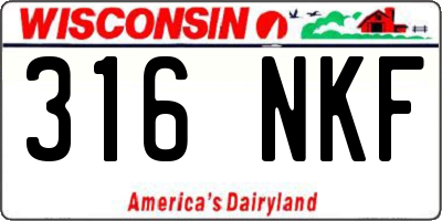 WI license plate 316NKF