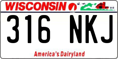 WI license plate 316NKJ