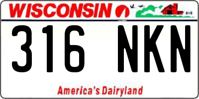 WI license plate 316NKN
