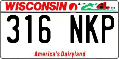WI license plate 316NKP