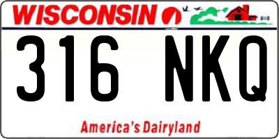 WI license plate 316NKQ