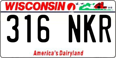 WI license plate 316NKR