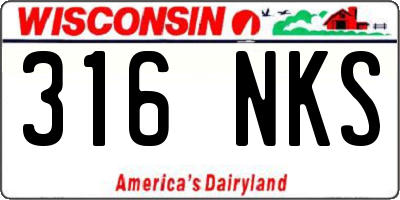 WI license plate 316NKS