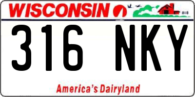WI license plate 316NKY