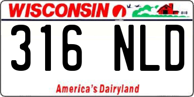 WI license plate 316NLD
