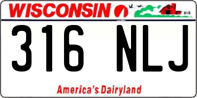 WI license plate 316NLJ
