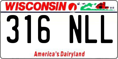 WI license plate 316NLL