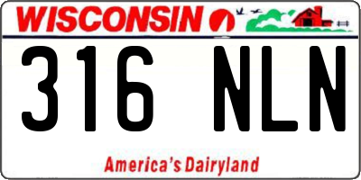 WI license plate 316NLN