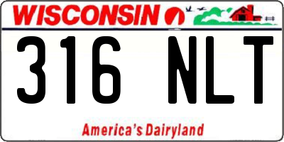 WI license plate 316NLT