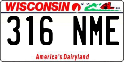 WI license plate 316NME
