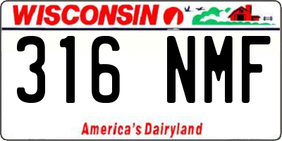 WI license plate 316NMF
