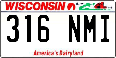 WI license plate 316NMI