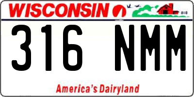WI license plate 316NMM