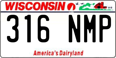 WI license plate 316NMP