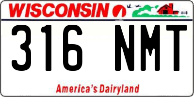 WI license plate 316NMT