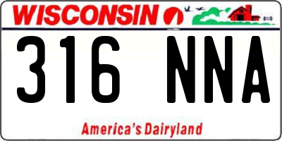 WI license plate 316NNA
