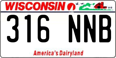 WI license plate 316NNB