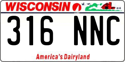 WI license plate 316NNC