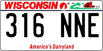WI license plate 316NNE