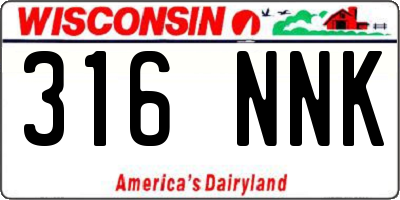 WI license plate 316NNK