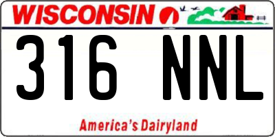 WI license plate 316NNL