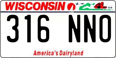 WI license plate 316NNO