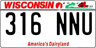 WI license plate 316NNU