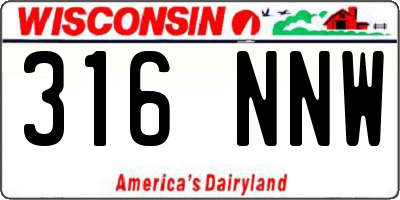 WI license plate 316NNW