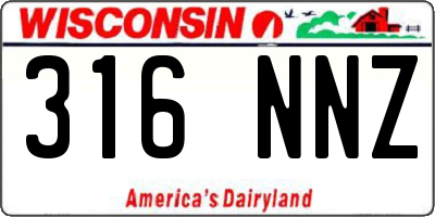 WI license plate 316NNZ