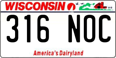 WI license plate 316NOC